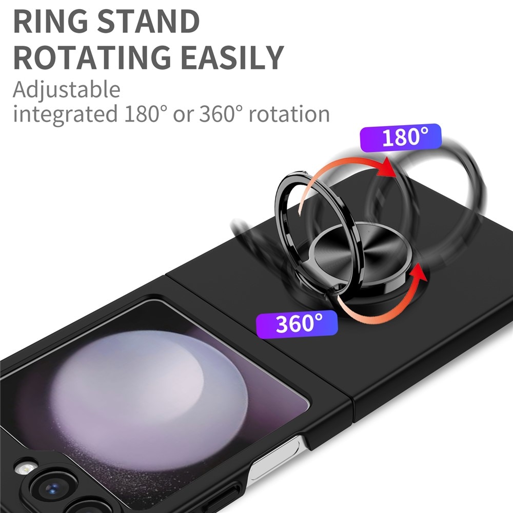 Samsung Galaxy Z Flip 7 Deksel magnetisk ringholder svart