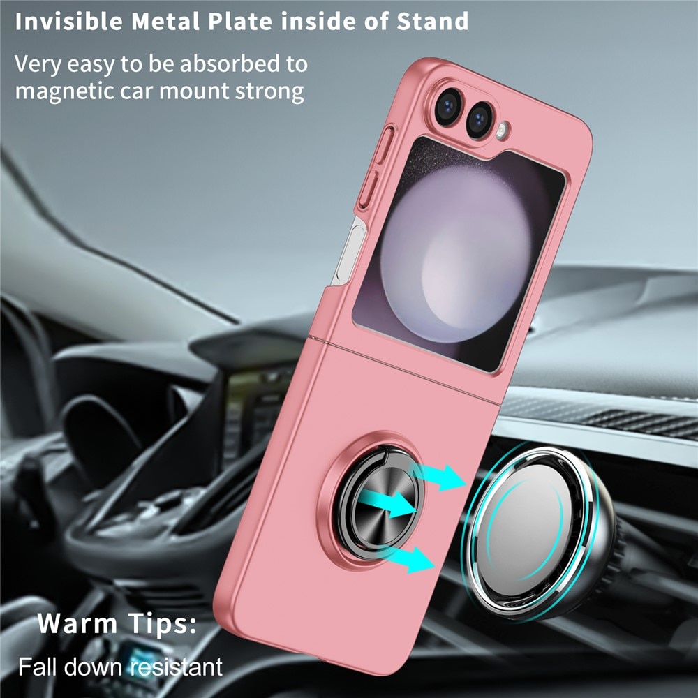 Samsung Galaxy Z Flip 7 Deksel magnetisk ringholder Rosa