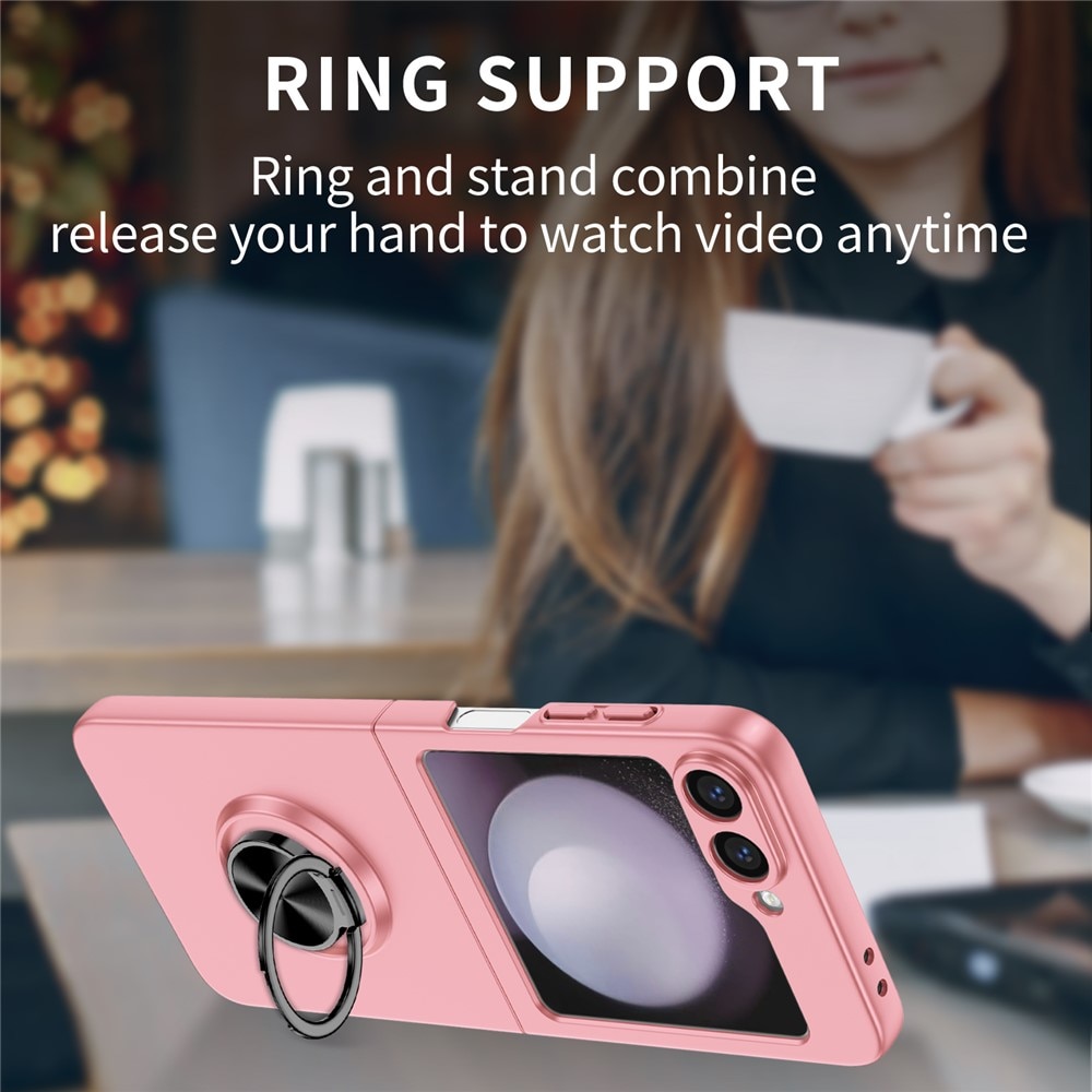 Samsung Galaxy Z Flip 7 Deksel magnetisk ringholder Rosa