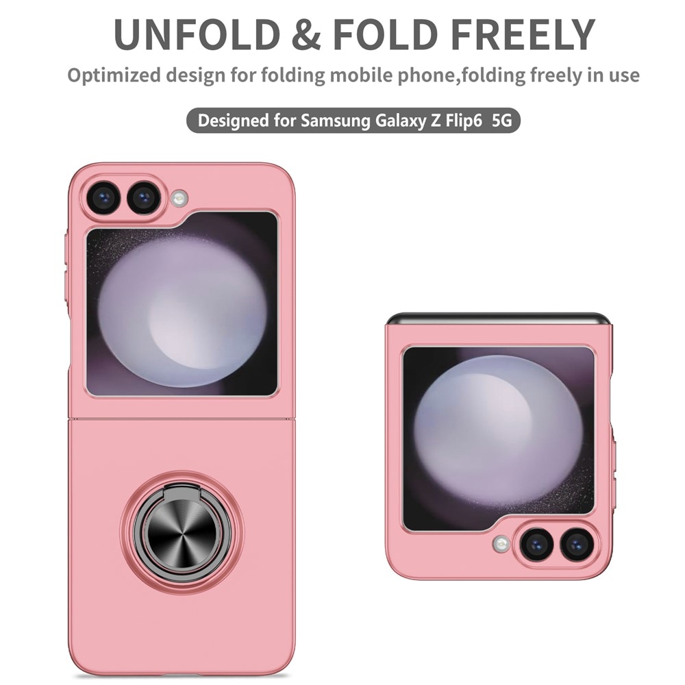Samsung Galaxy Z Flip 7 Deksel magnetisk ringholder Rosa
