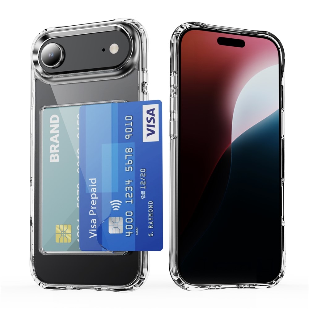 Hybriddeksel Kortholder iPhone 17 Air Gjennomsiktig
