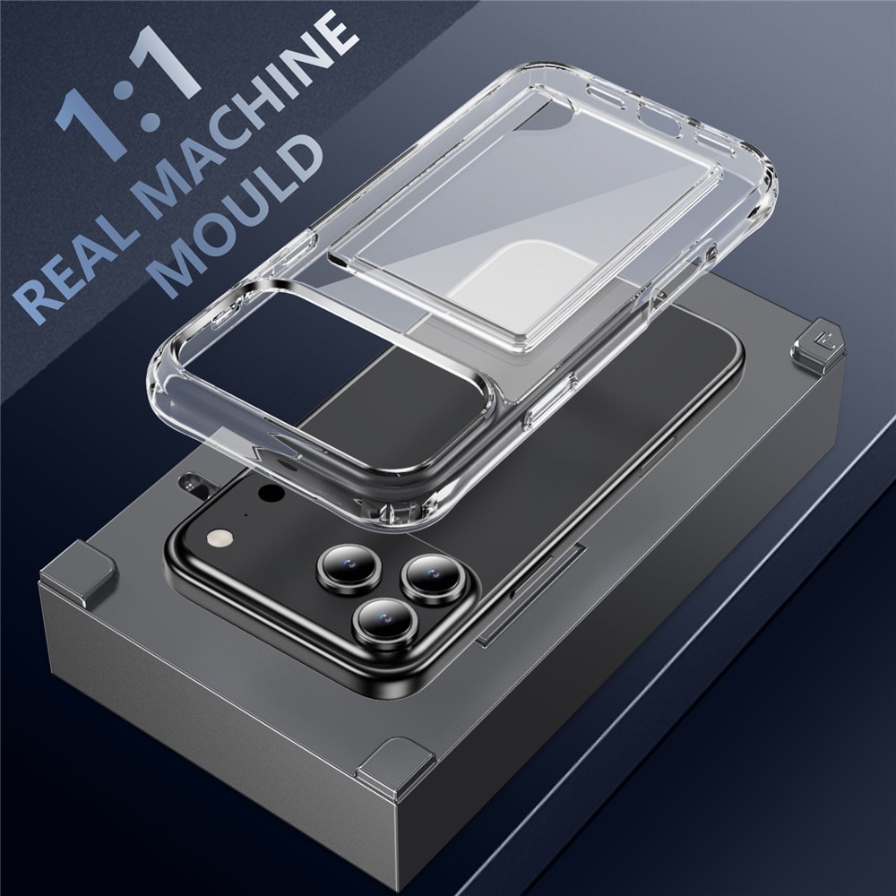Hybriddeksel Kortholder iPhone 17 Pro Gjennomsiktig