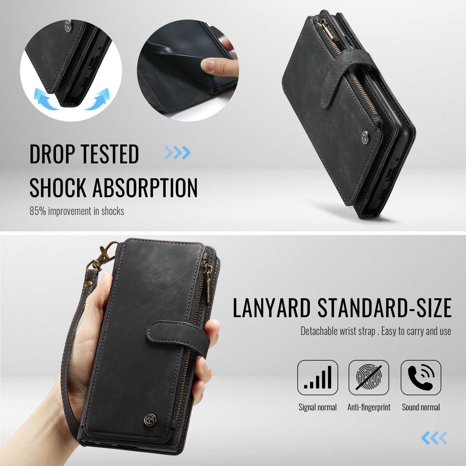 Zipper Wallet Google Pixel 10 Svart