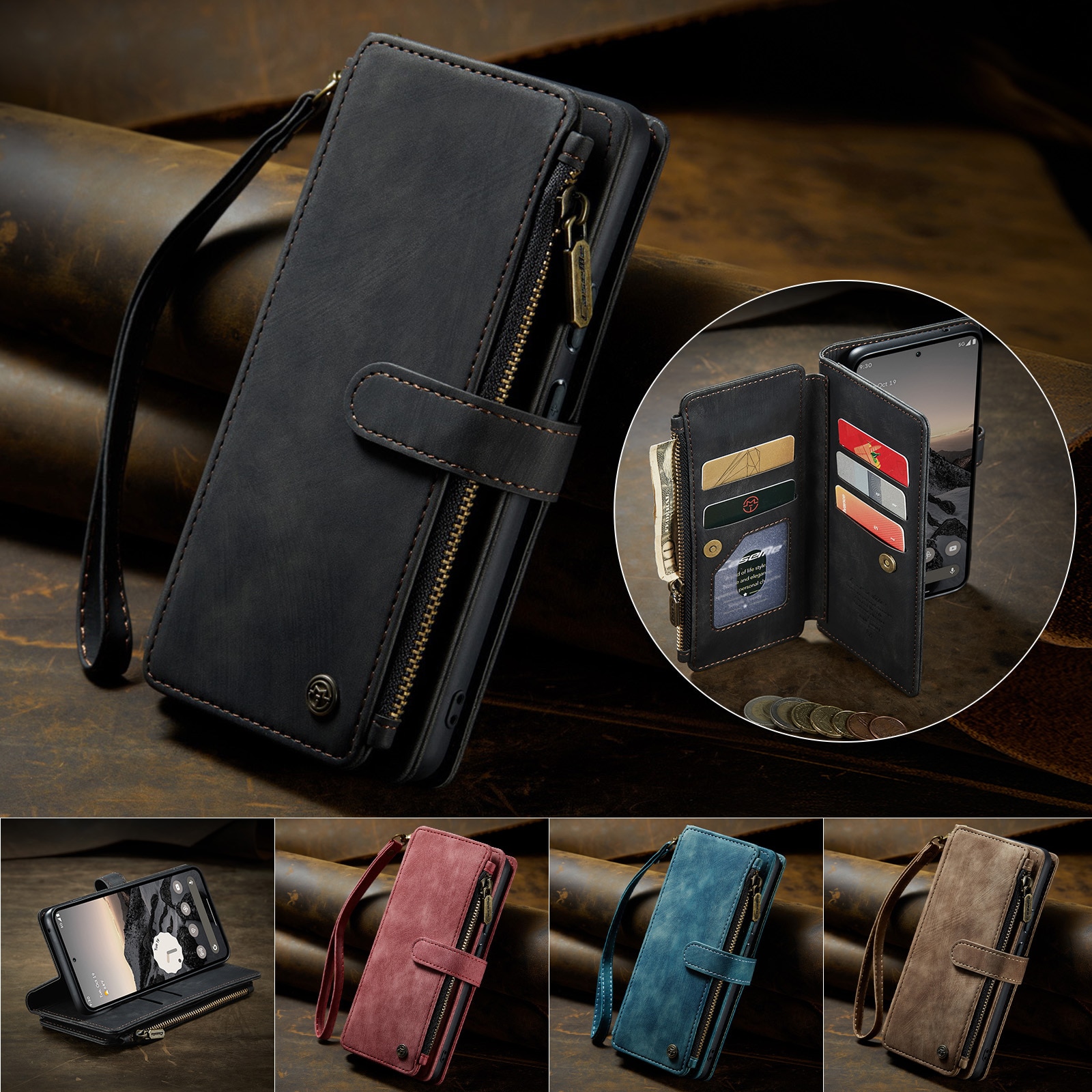Zipper Wallet Google Pixel 10 Svart