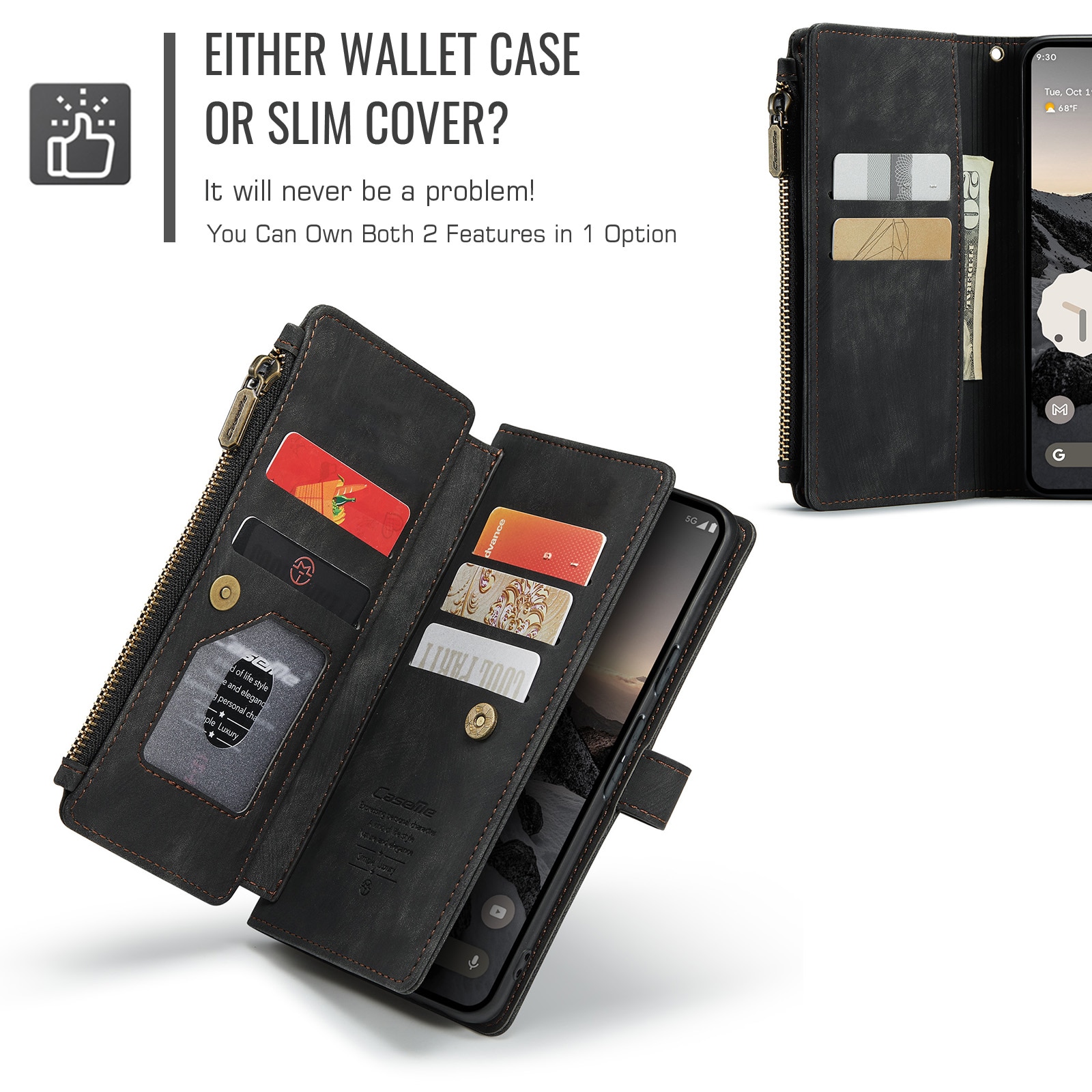 Zipper Wallet Google Pixel 10 Svart