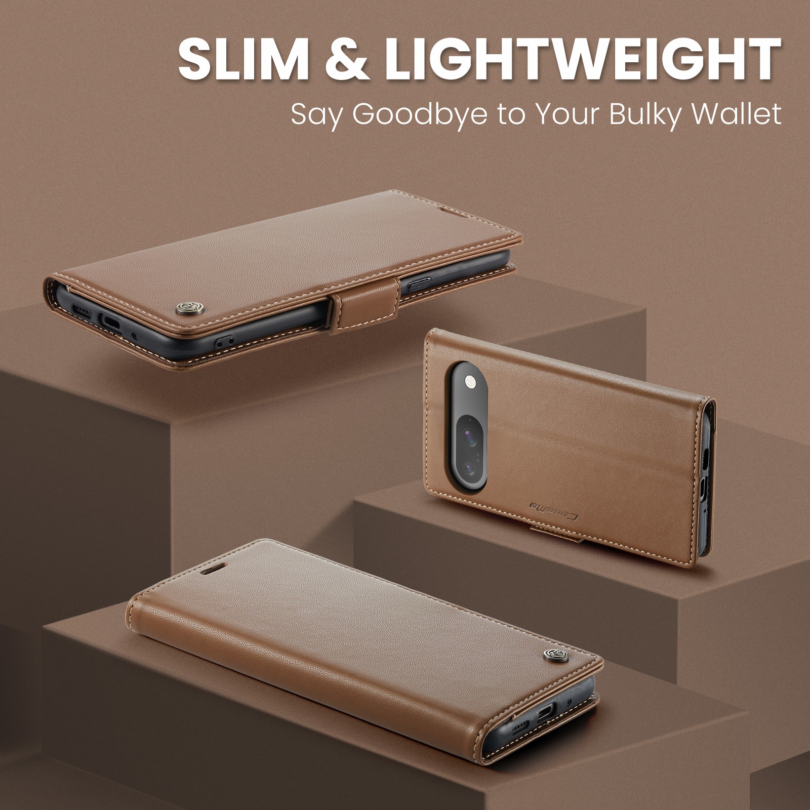 RFID blocking Slim Lommebokveske Google Pixel 10 Brun