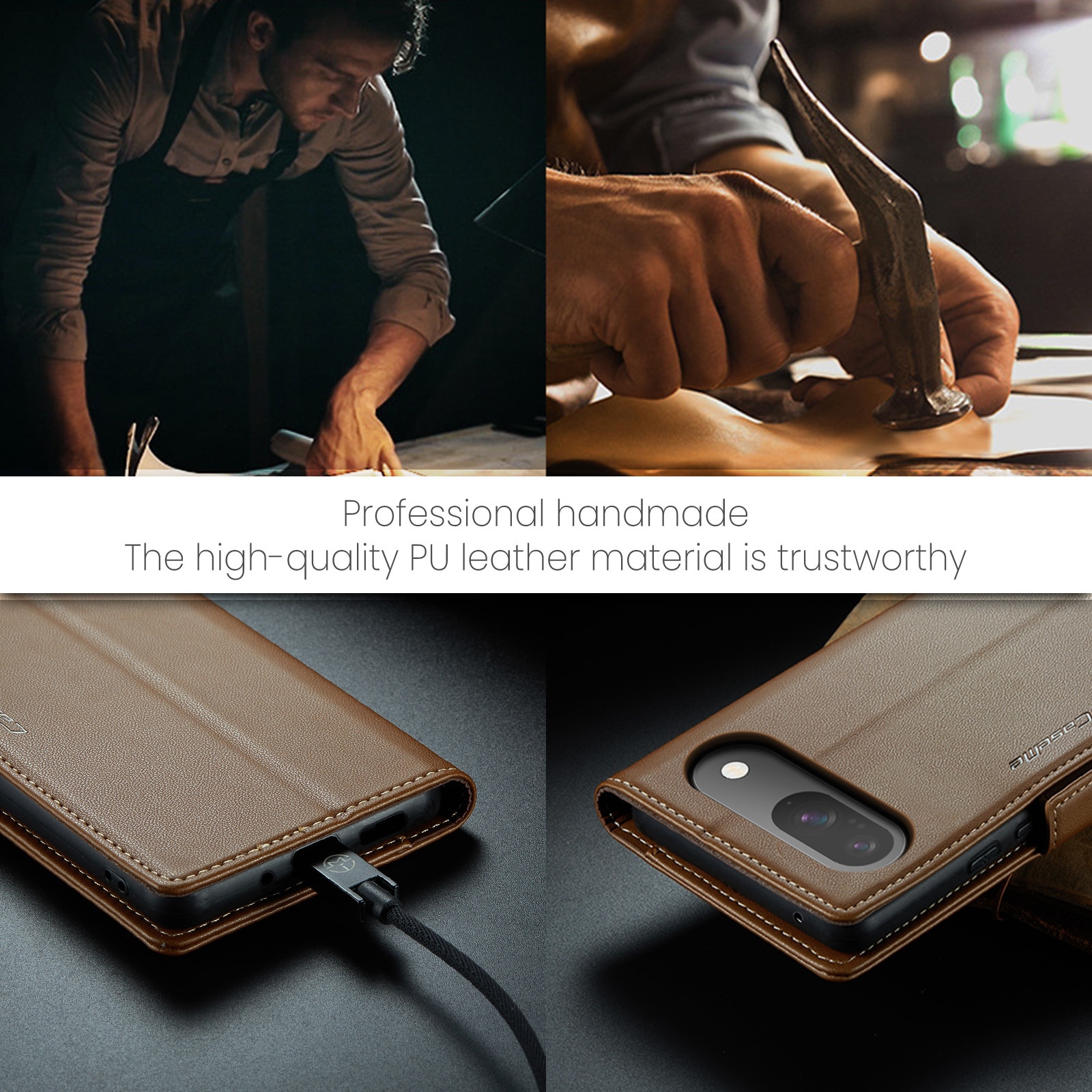 RFID blocking Slim Lommebokveske Google Pixel 10 Brun
