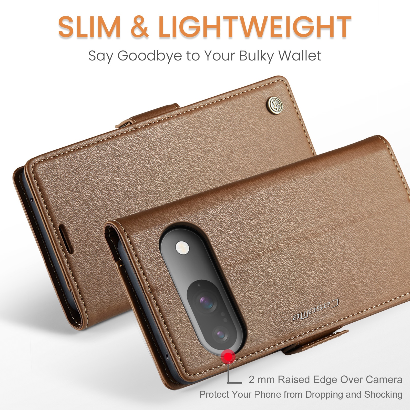 RFID blocking Slim Lommebokveske Google Pixel 10 Brun
