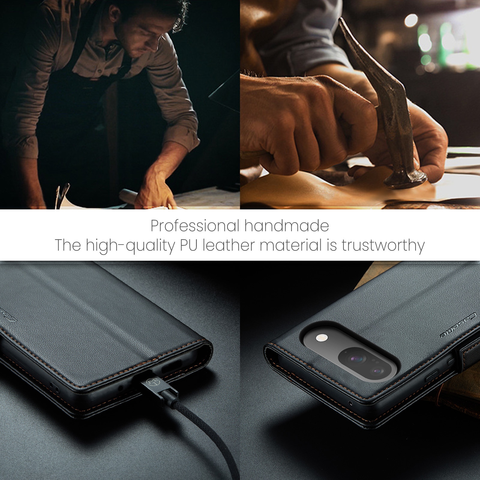 RFID blocking Slim Lommebokveske Google Pixel 10 Pro Svart