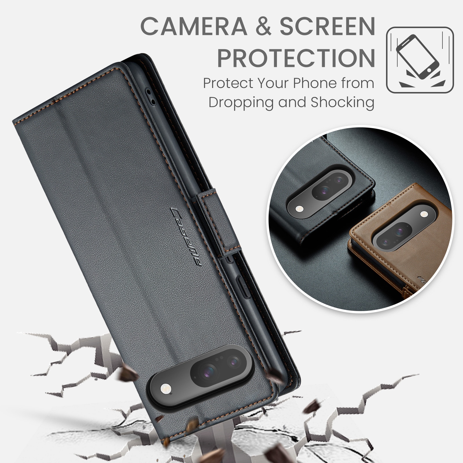 RFID blocking Slim Lommebokveske Google Pixel 10 Pro Svart