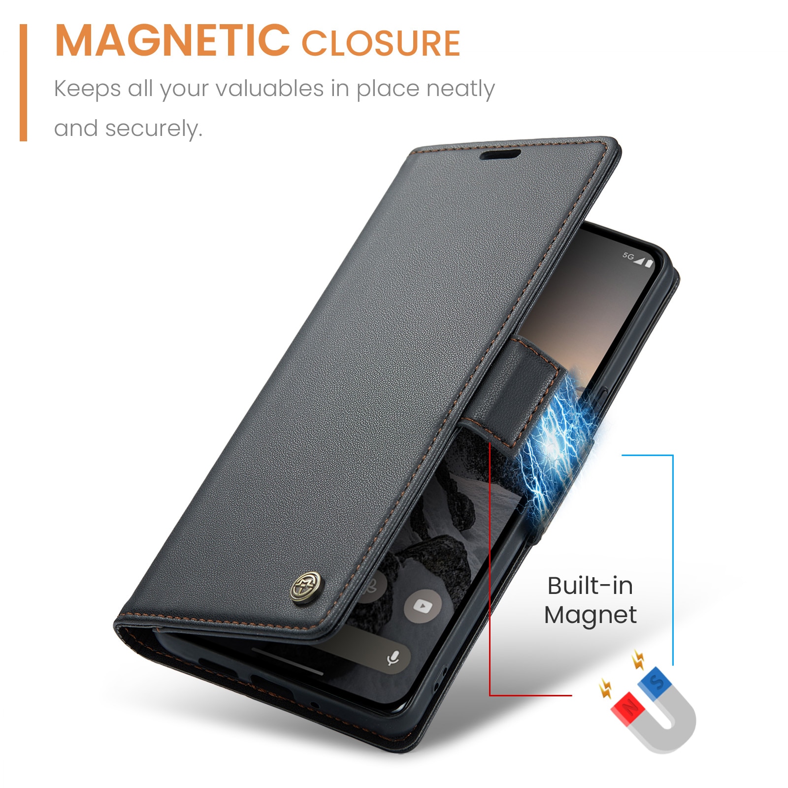 RFID blocking Slim Lommebokveske Google Pixel 10 Pro Svart