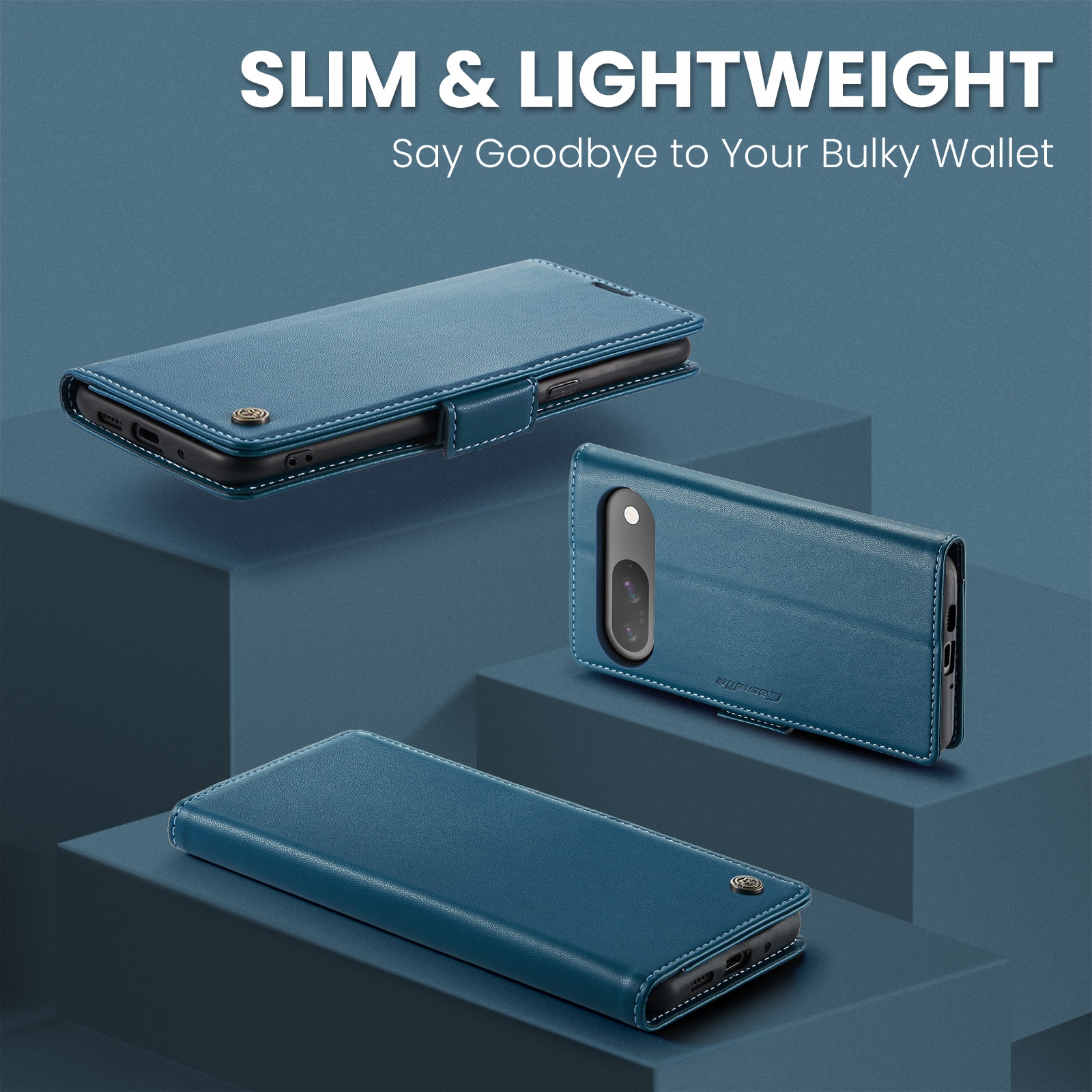 RFID blocking Slim Lommebokveske Google Pixel 10 Pro Blå