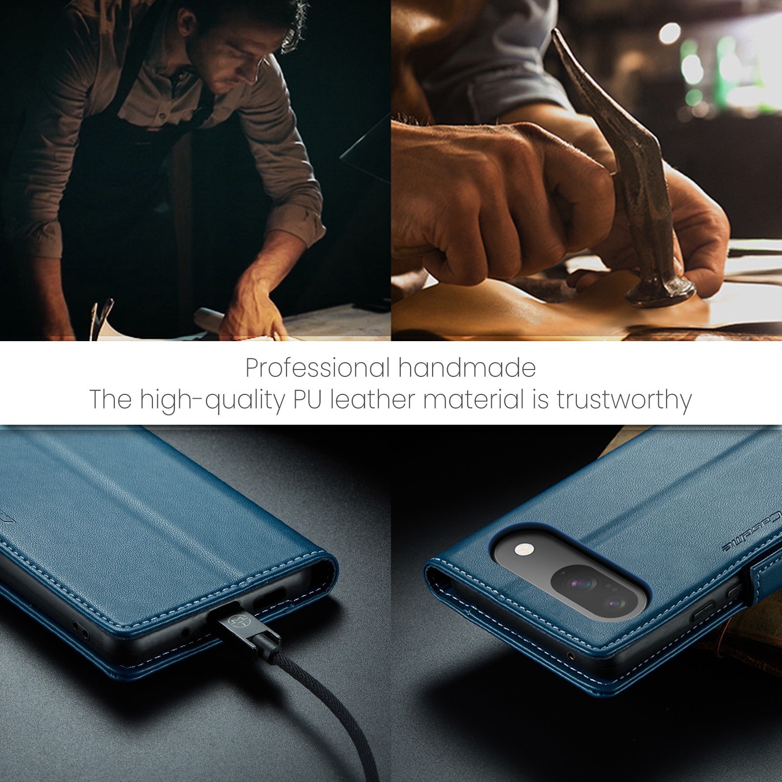 RFID blocking Slim Lommebokveske Google Pixel 10 Pro Blå