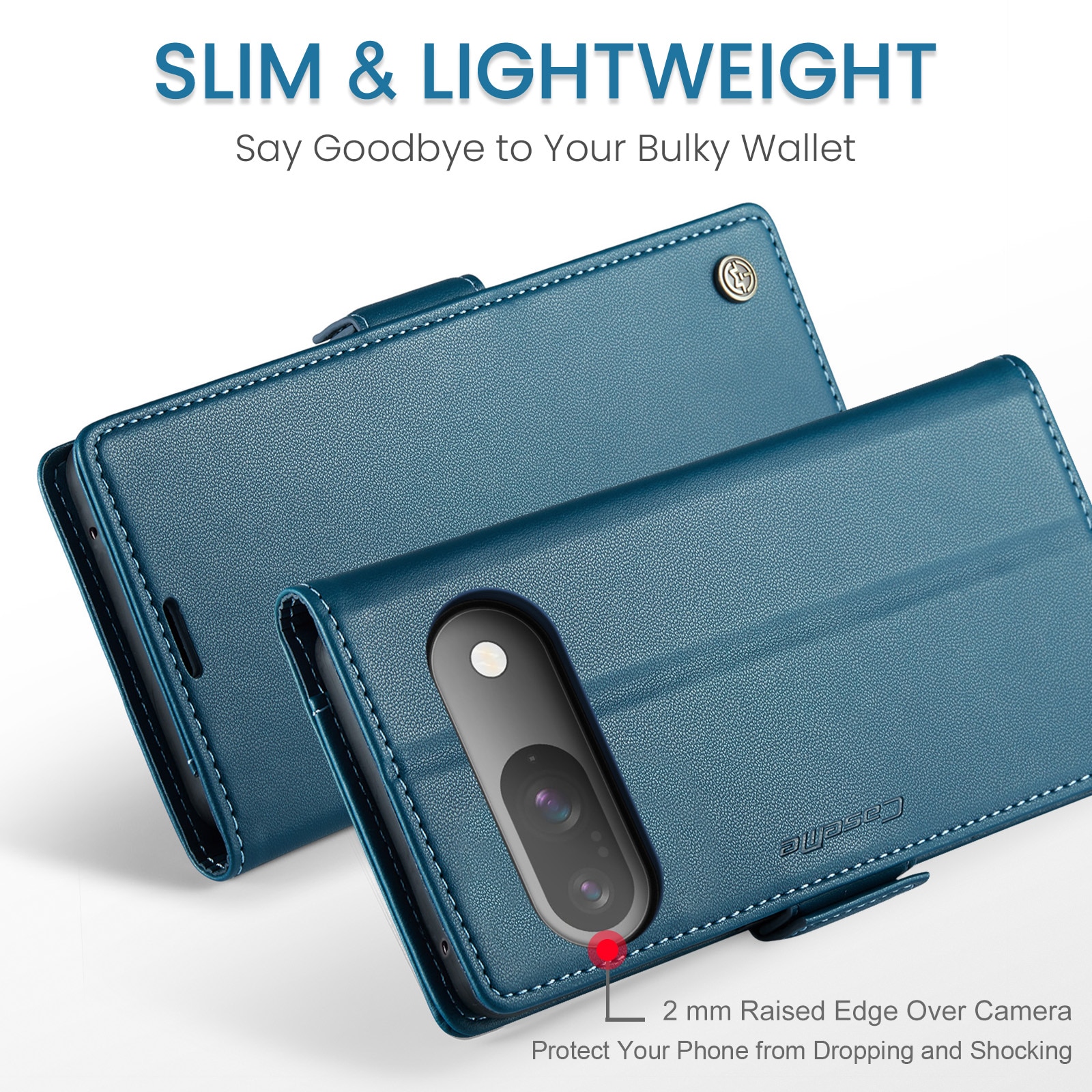 RFID blocking Slim Lommebokveske Google Pixel 10 Pro Blå