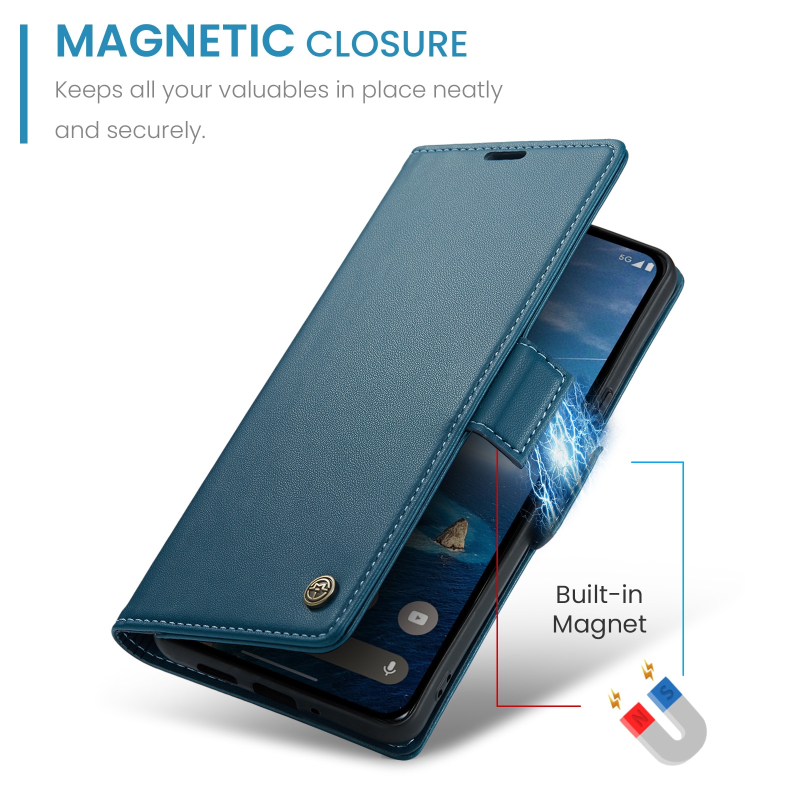 RFID blocking Slim Lommebokveske Google Pixel 10 Pro Blå