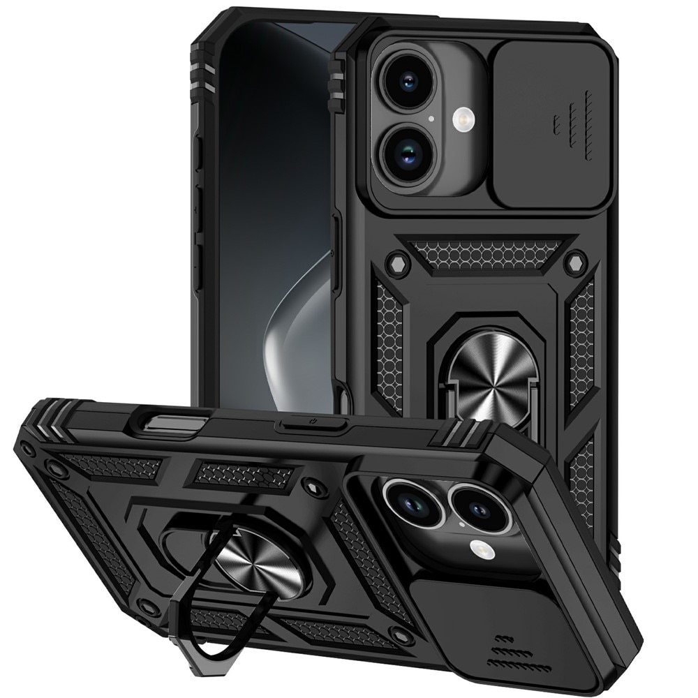 Hybriddeksel Ring + Kamerabeskyttelse iPhone 17 Svart