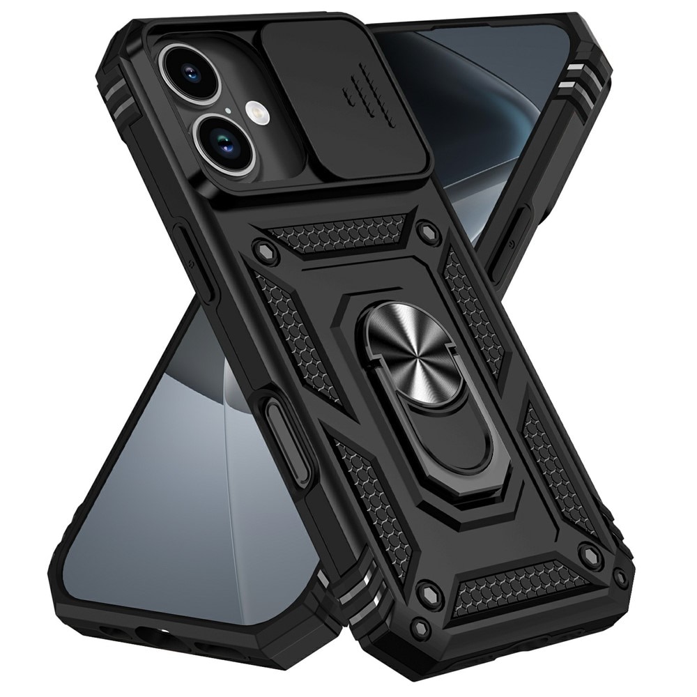Hybriddeksel Ring + Kamerabeskyttelse iPhone 17 Svart