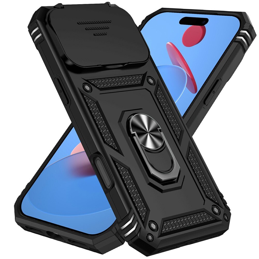 Hybriddeksel Ring + Kamerabeskyttelse iPhone 17 Pro Svart