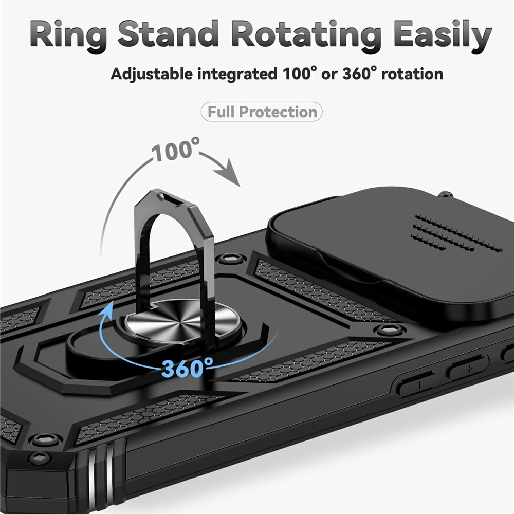 Hybriddeksel Ring + Kamerabeskyttelse iPhone 17 Pro Svart