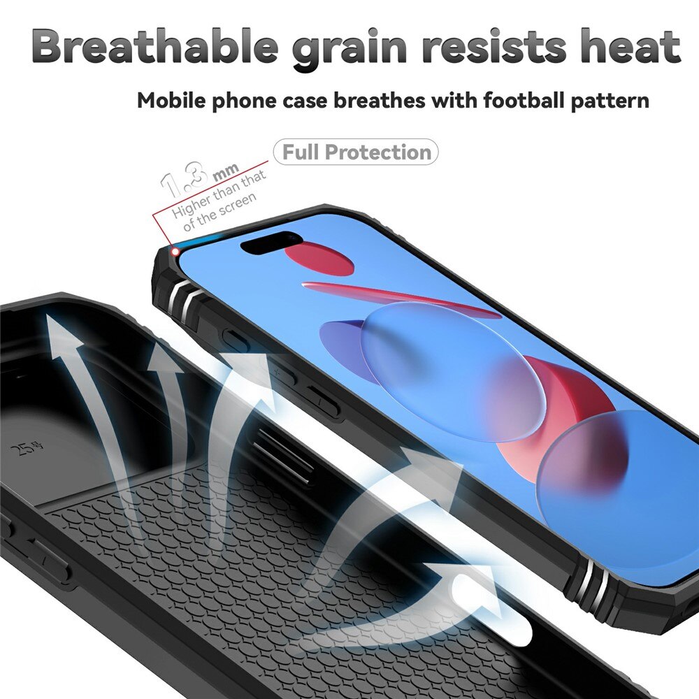 Hybriddeksel Ring + Kamerabeskyttelse iPhone 17 Pro Max Svart