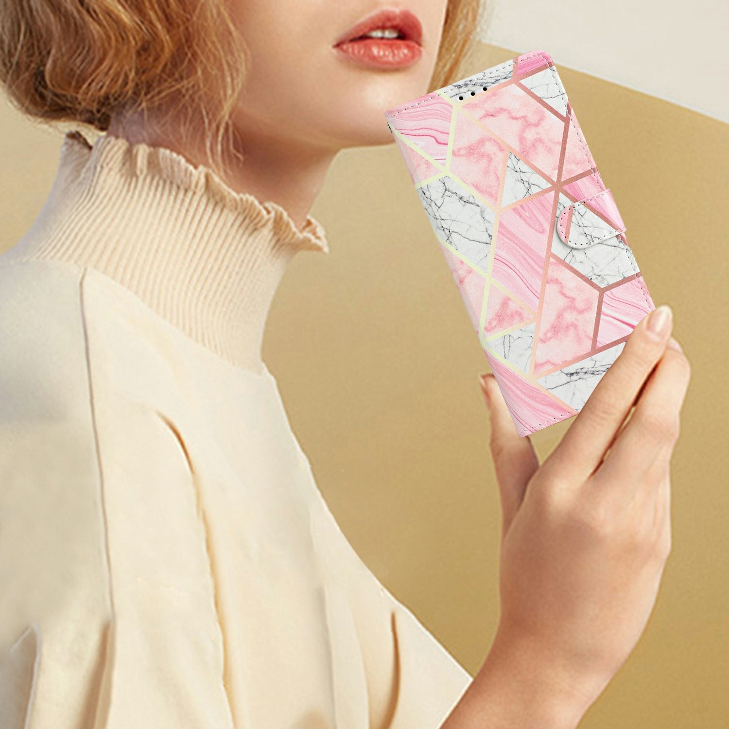 Mobilveske Samsung Galaxy S25 FE rosa marmor