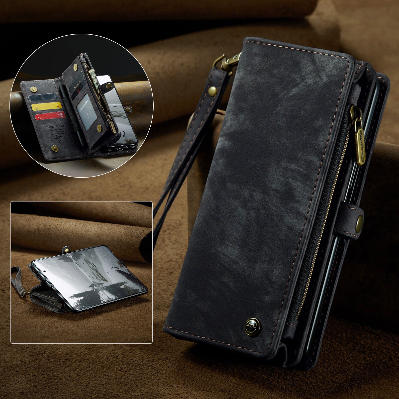 Multi-slot Lommeboksetui Samsung Galaxy Z Fold 7 Grå