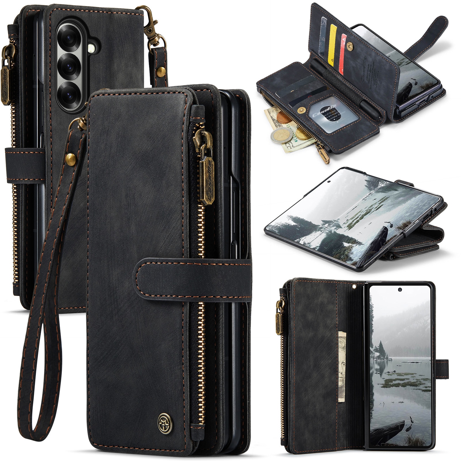 Zipper Wallet Samsung Galaxy Z Fold 7 svart