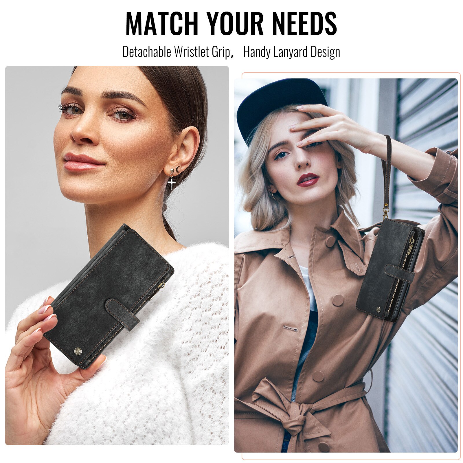 Zipper Wallet Samsung Galaxy Z Fold 7 svart