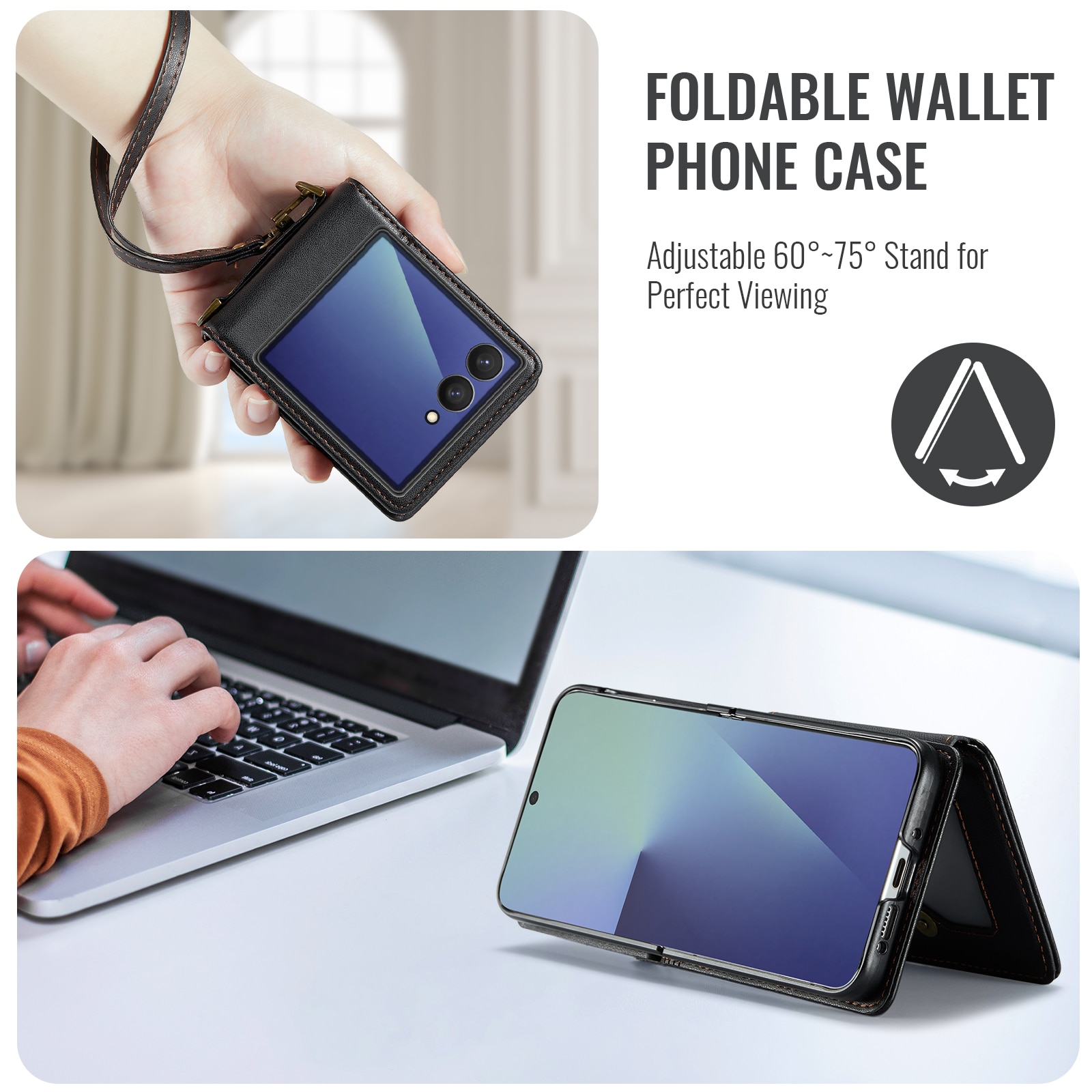 RFID blocking Lommebokdeksel Samsung Galaxy Z Flip 7 Svart