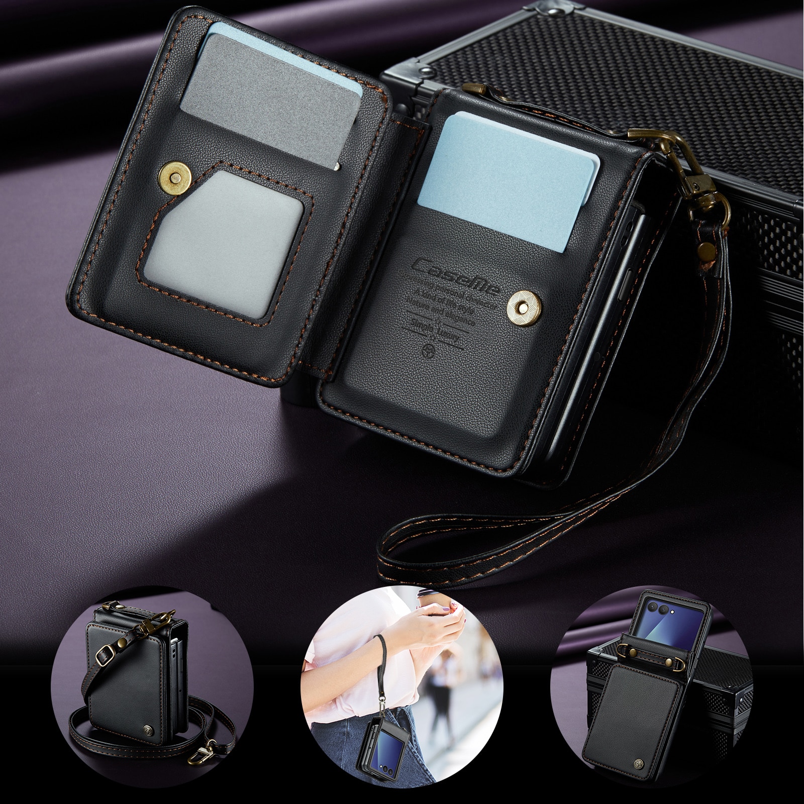 RFID blocking Lommebokdeksel Samsung Galaxy Z Flip 7 Svart