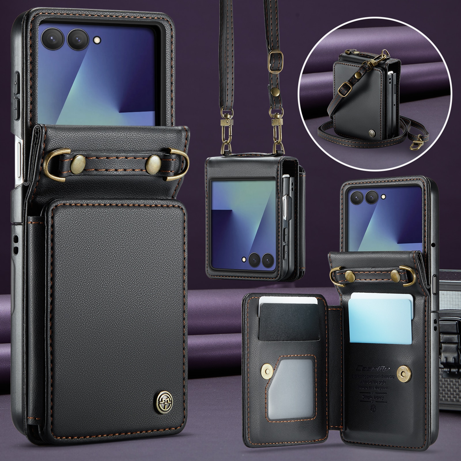 RFID blocking Lommebokdeksel Samsung Galaxy Z Flip 7 Svart