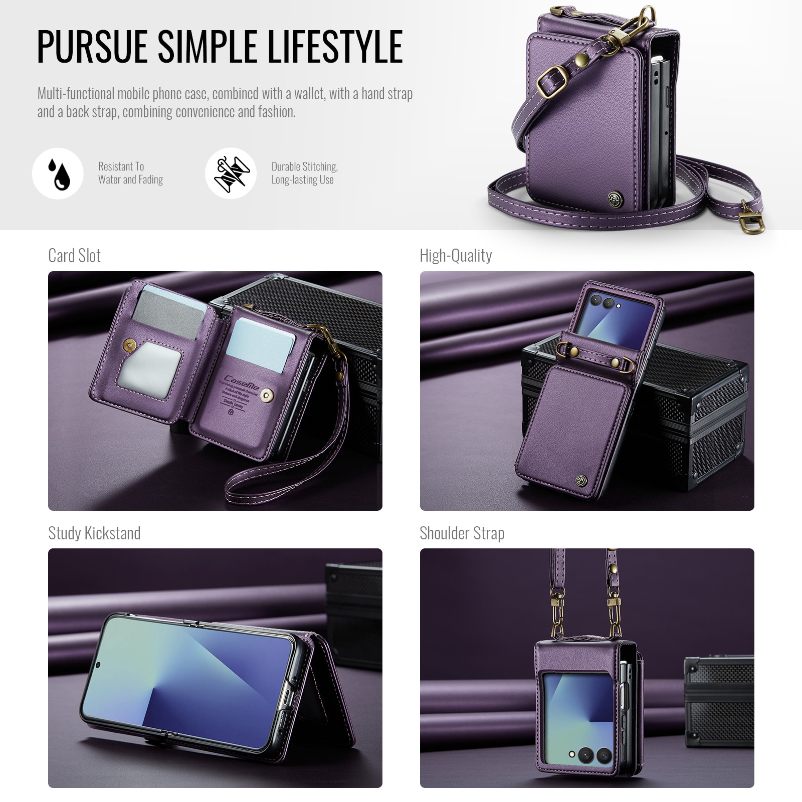 RFID blocking Lommebokdeksel Samsung Galaxy Z Flip 7 Lilla