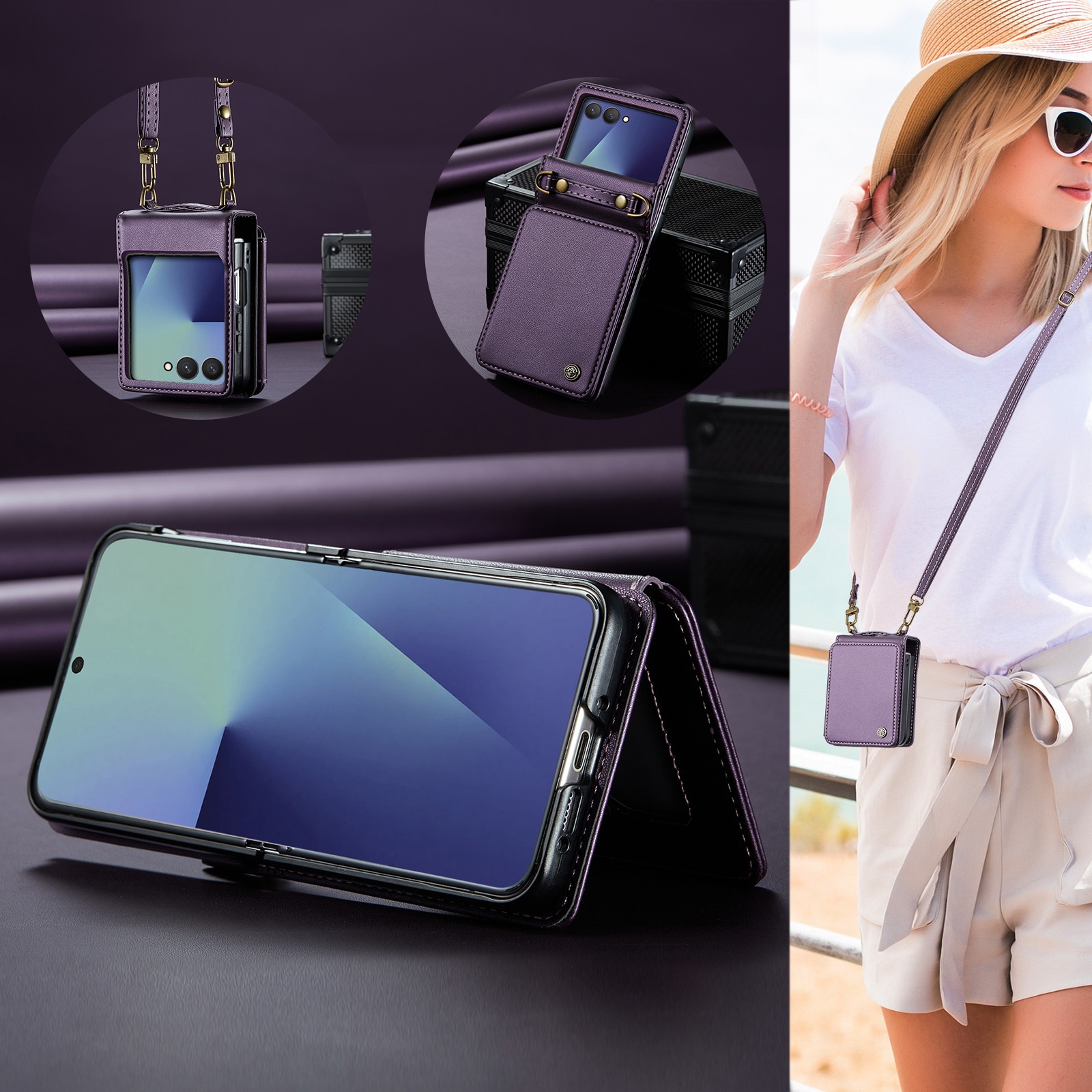 RFID blocking Lommebokdeksel Samsung Galaxy Z Flip 7 Lilla