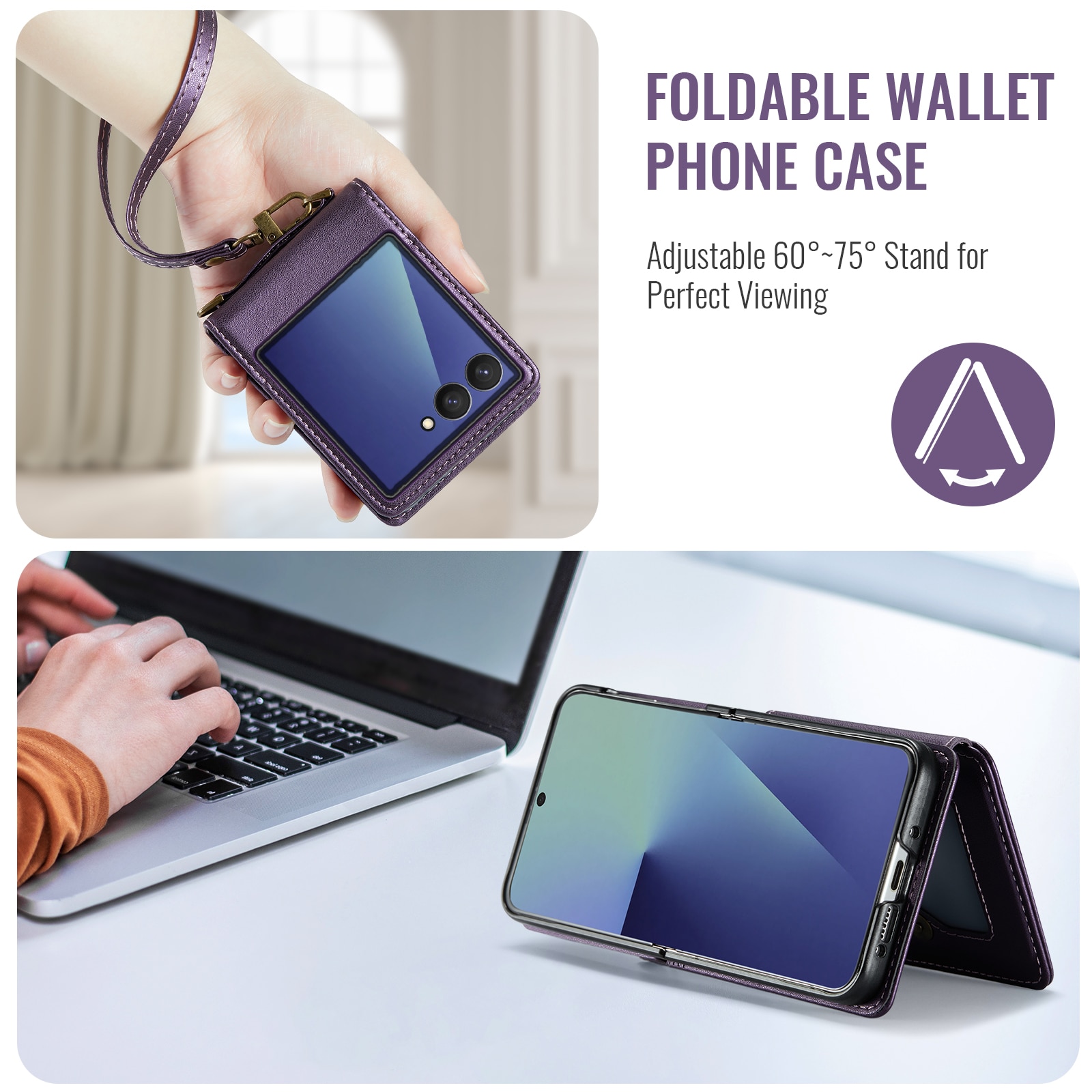 RFID blocking Lommebokdeksel Samsung Galaxy Z Flip 7 Lilla