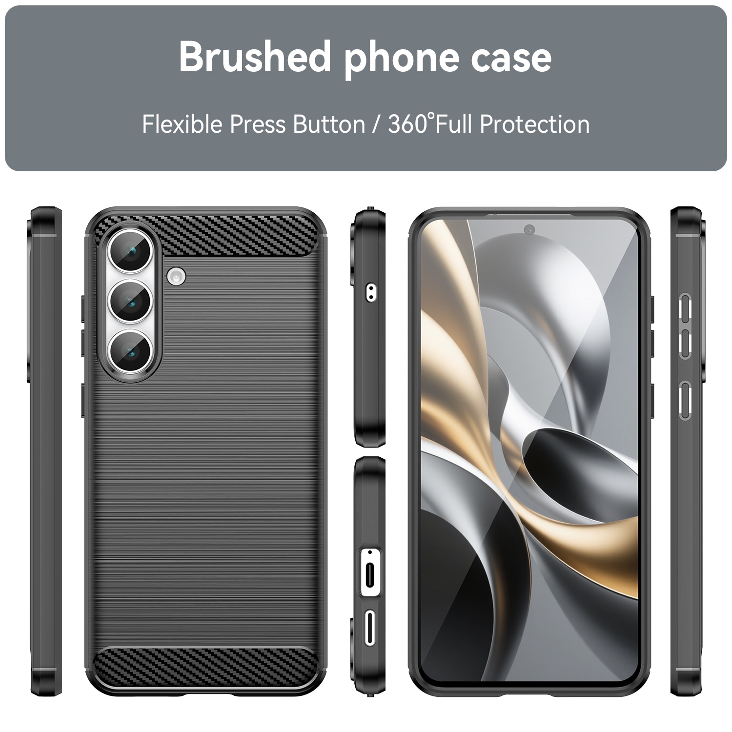 Samsung Galaxy S25 FE Deksel TPU Brushed Svart
