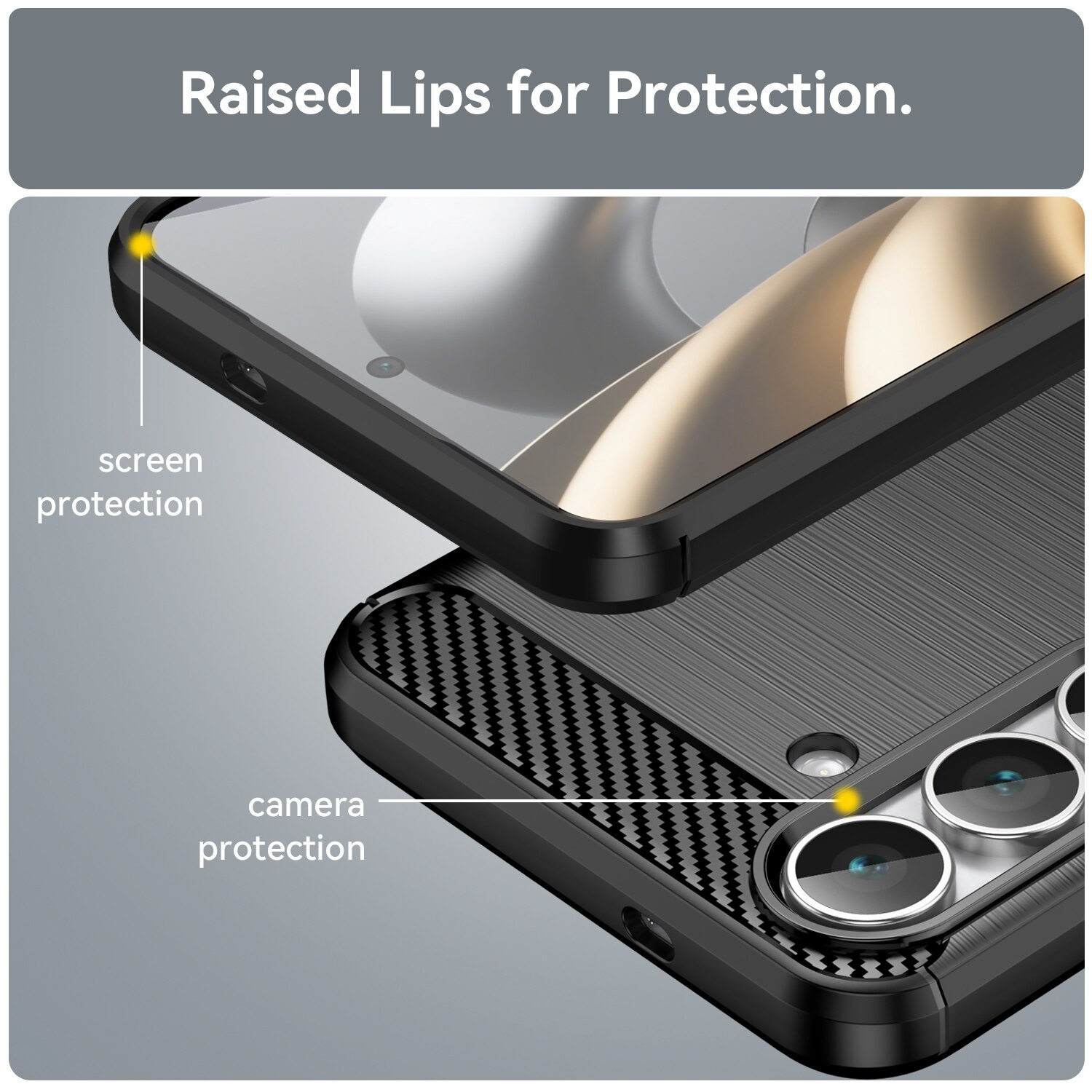 Samsung Galaxy S25 FE Deksel TPU Brushed Svart