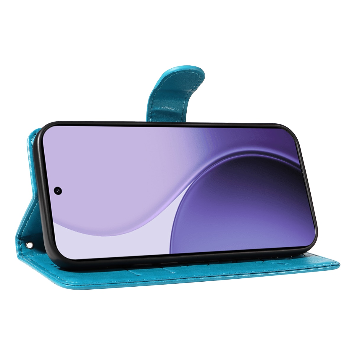 Lærveske Sommerfugler Oppo Reno 14 F Blå
