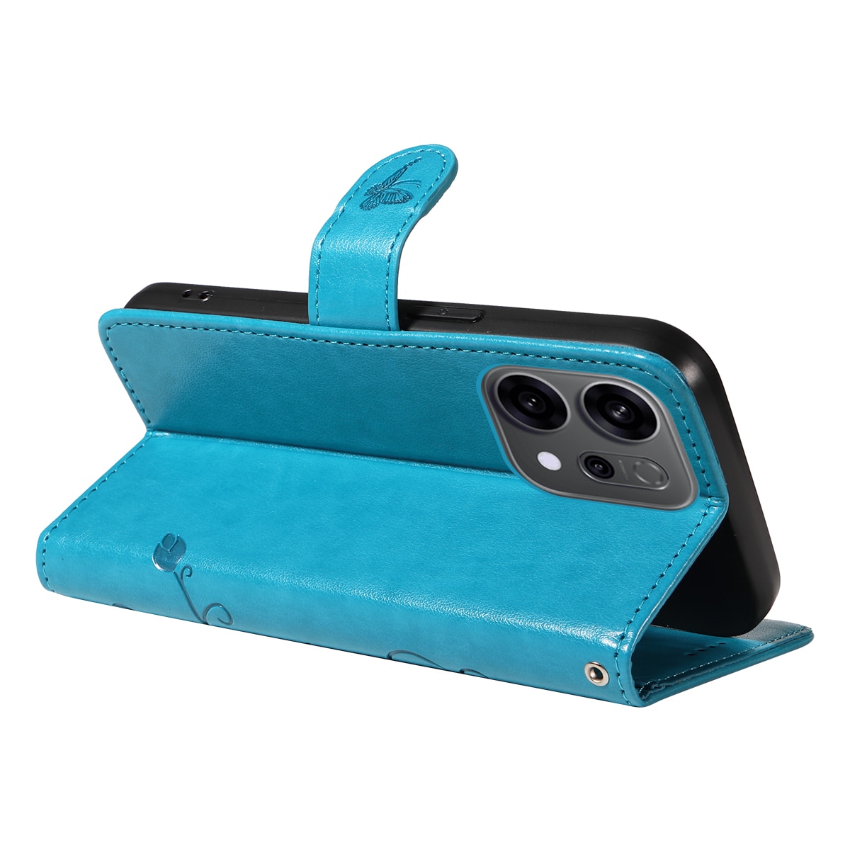Lærveske Sommerfugler Oppo Reno 14 F Blå