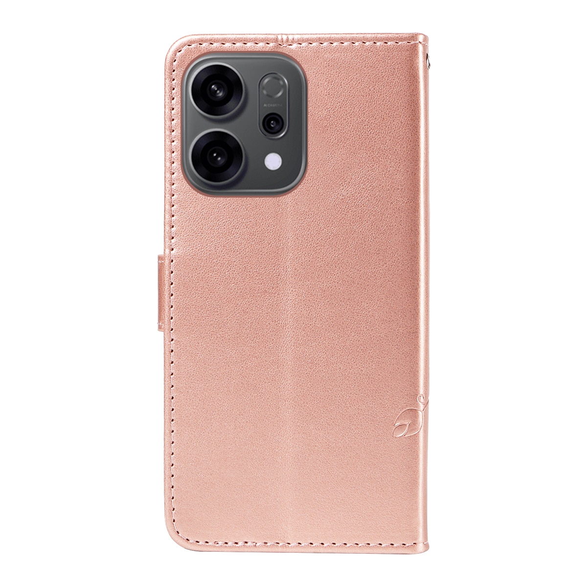 Lærveske Sommerfugler Oppo Reno 14 Rosegull