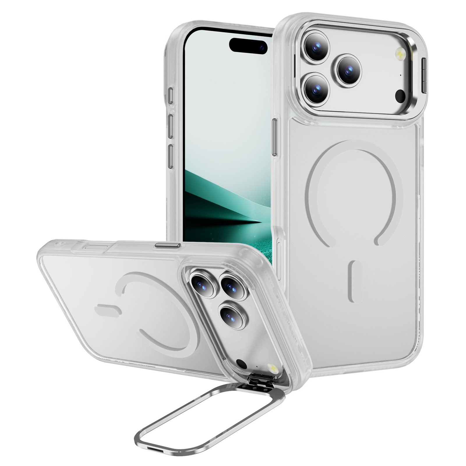 Hybriddeksel Kickstand MagSafe iPhone 17 Pro Max Gjennomsiktig