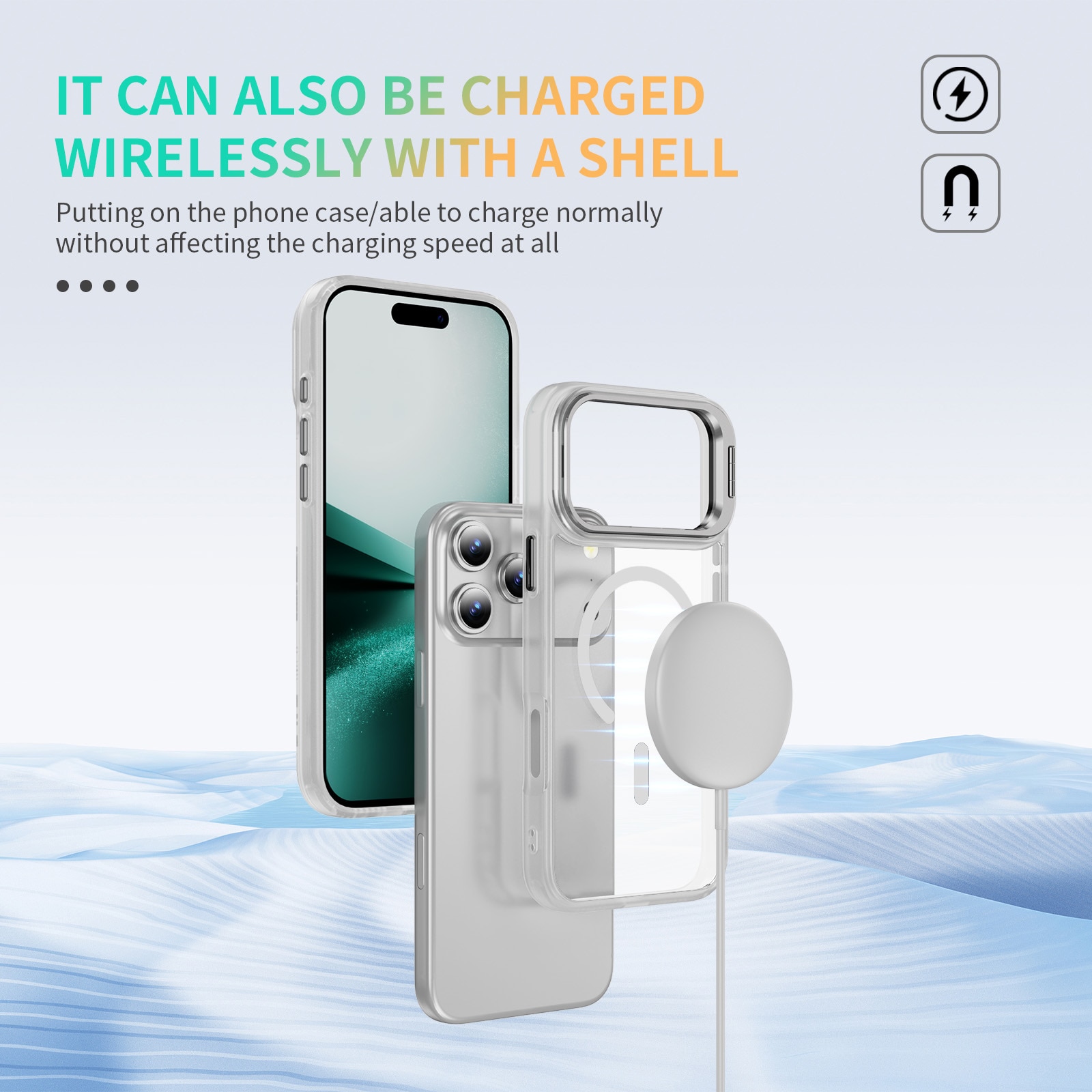 Hybriddeksel Kickstand MagSafe iPhone 17 Pro Max Gjennomsiktig