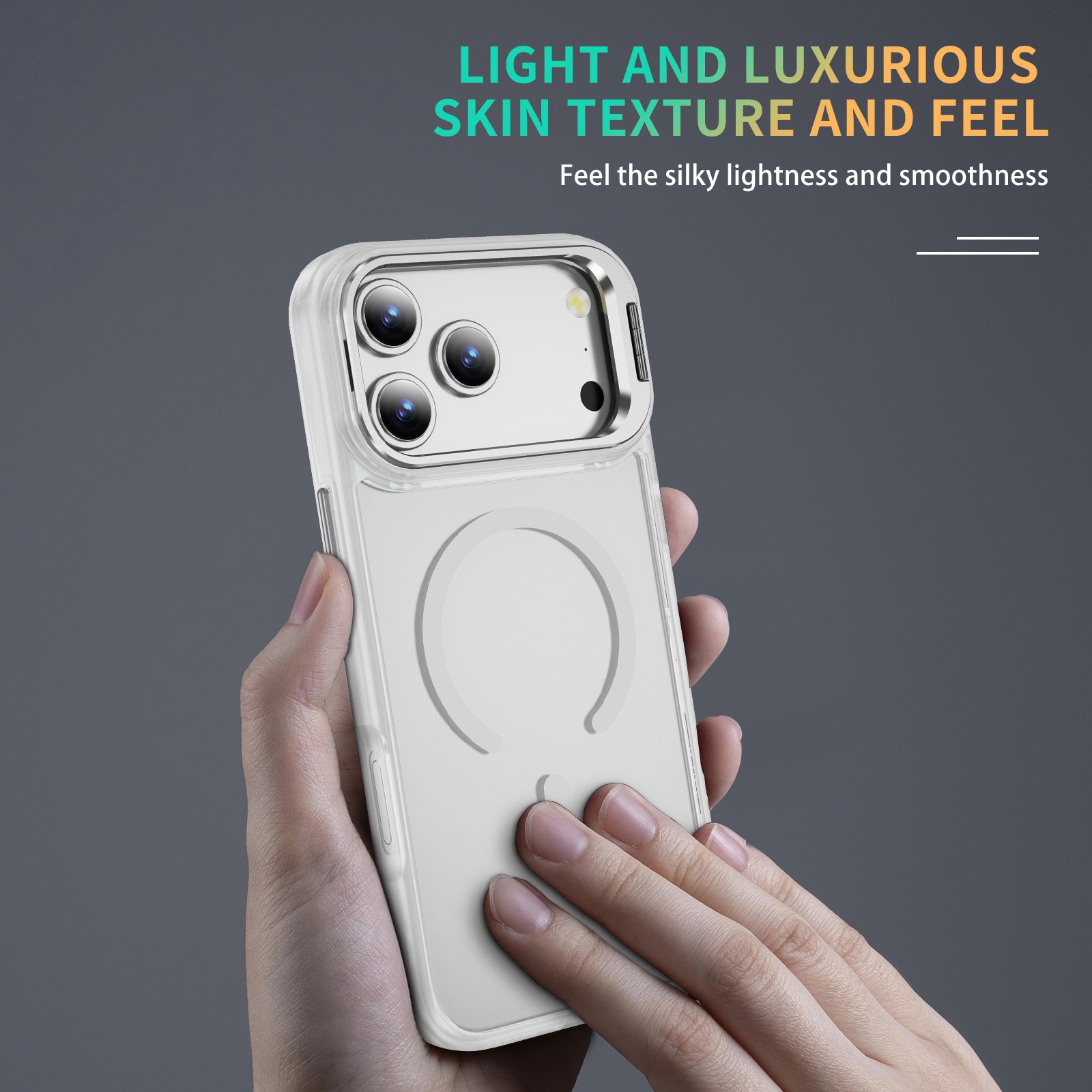 Hybriddeksel Kickstand MagSafe iPhone 17 Pro Max Gjennomsiktig