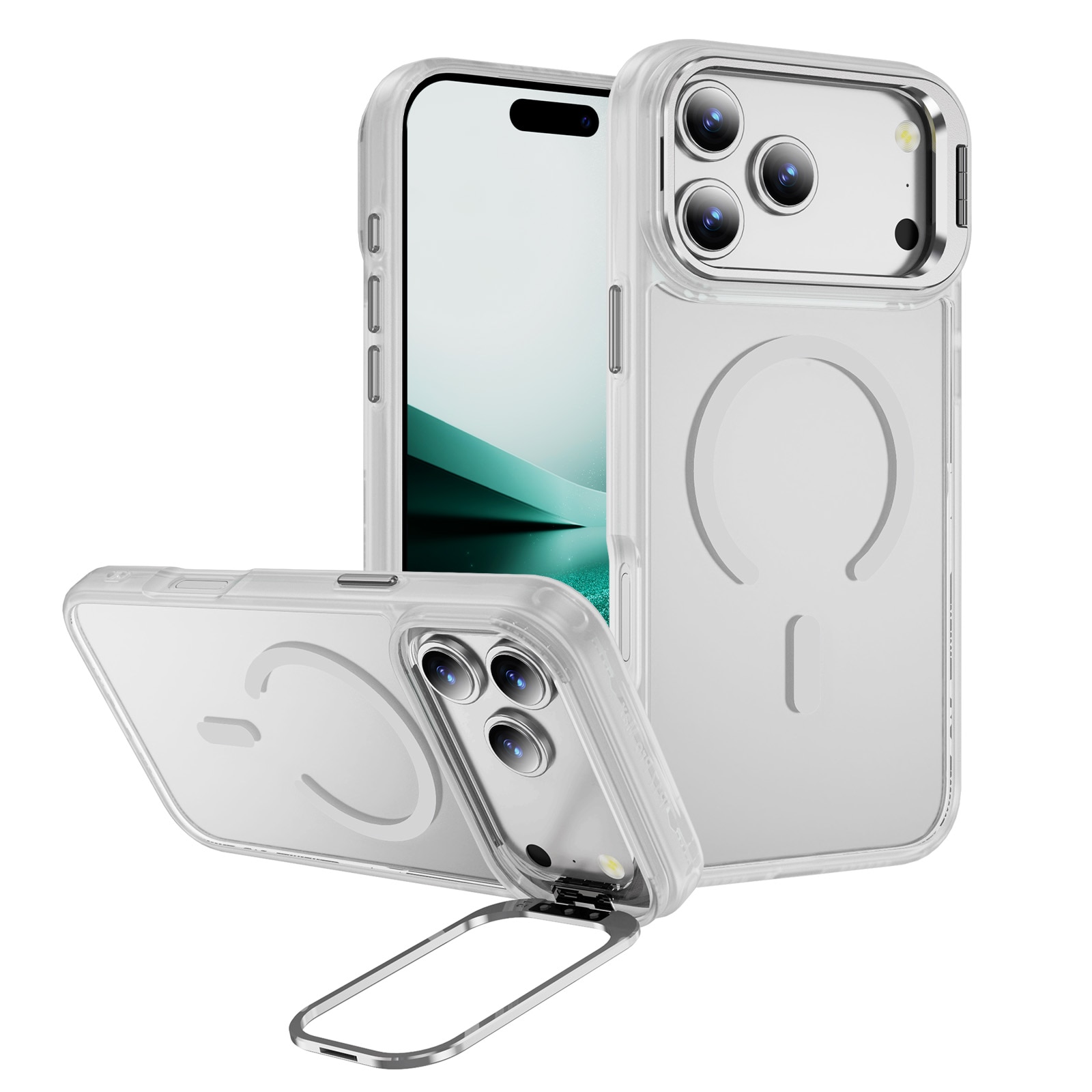Hybriddeksel Kickstand MagSafe iPhone 17 Pro Gjennomsiktig