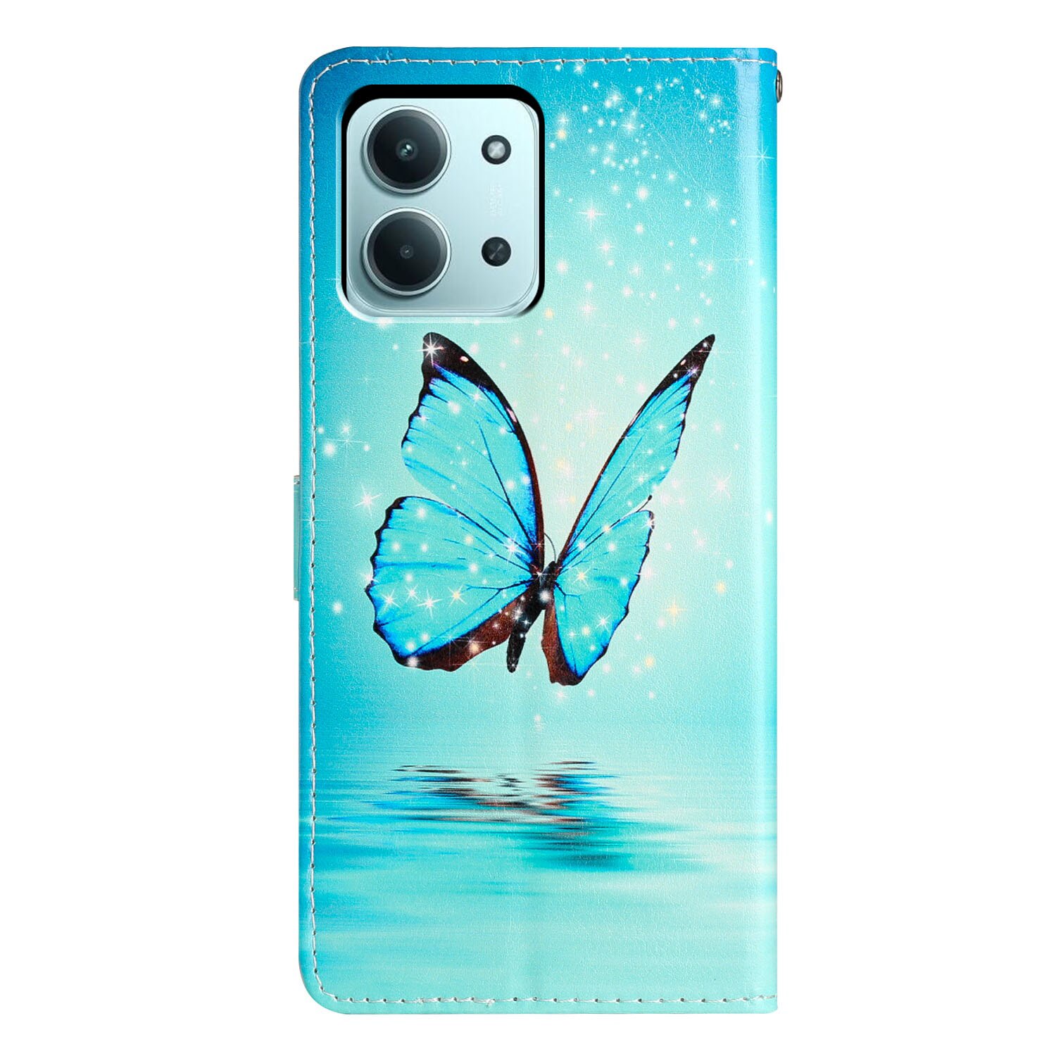 Mobilveske Xiaomi Redmi 15C blå sommerfugler
