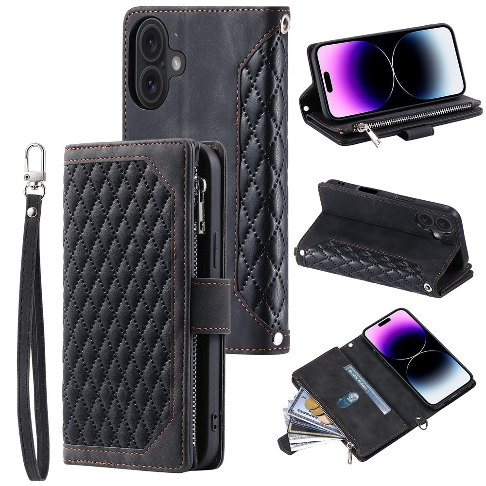 Lommebokveske iPhone 17 Quilted Svart