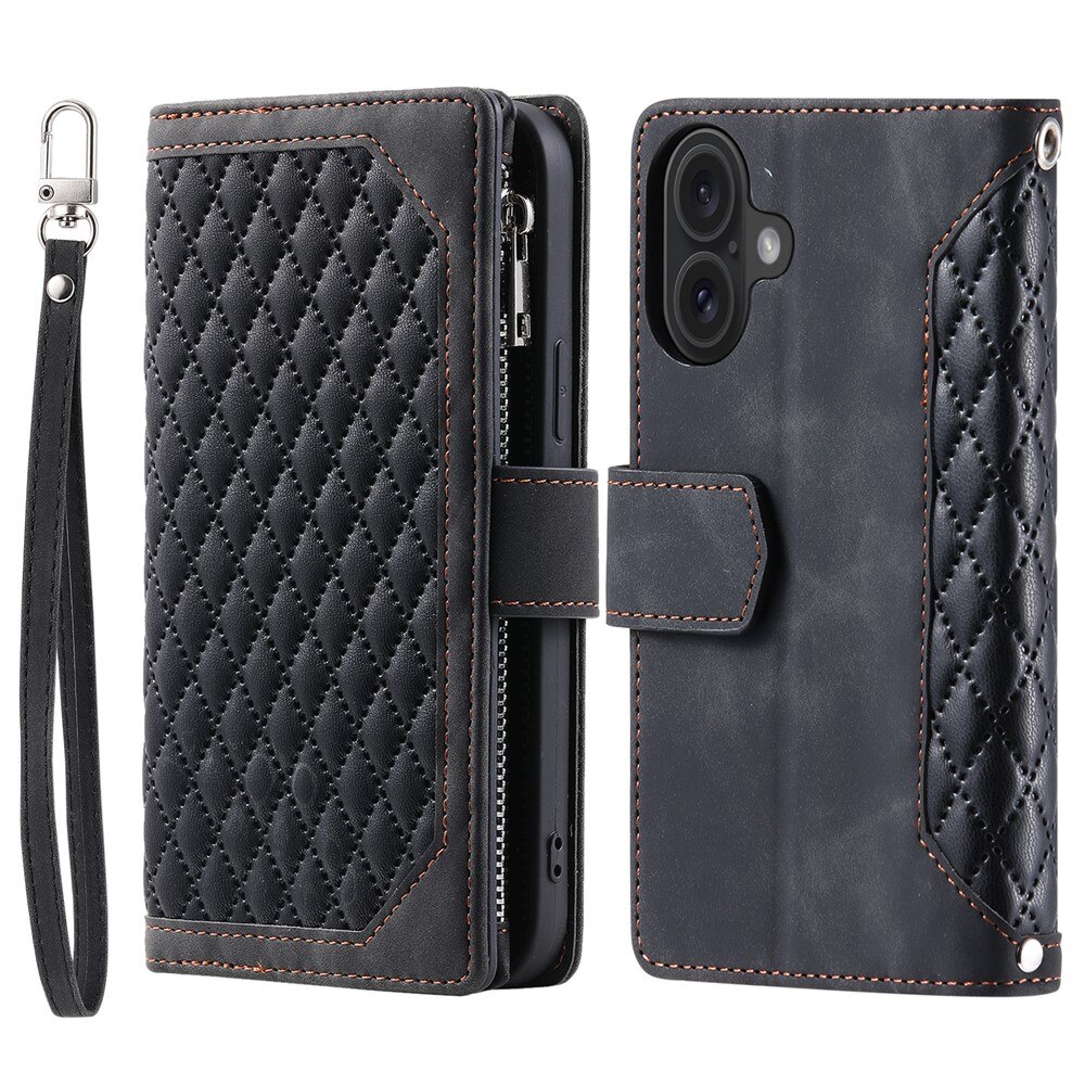 Lommebokveske iPhone 17 Quilted Svart