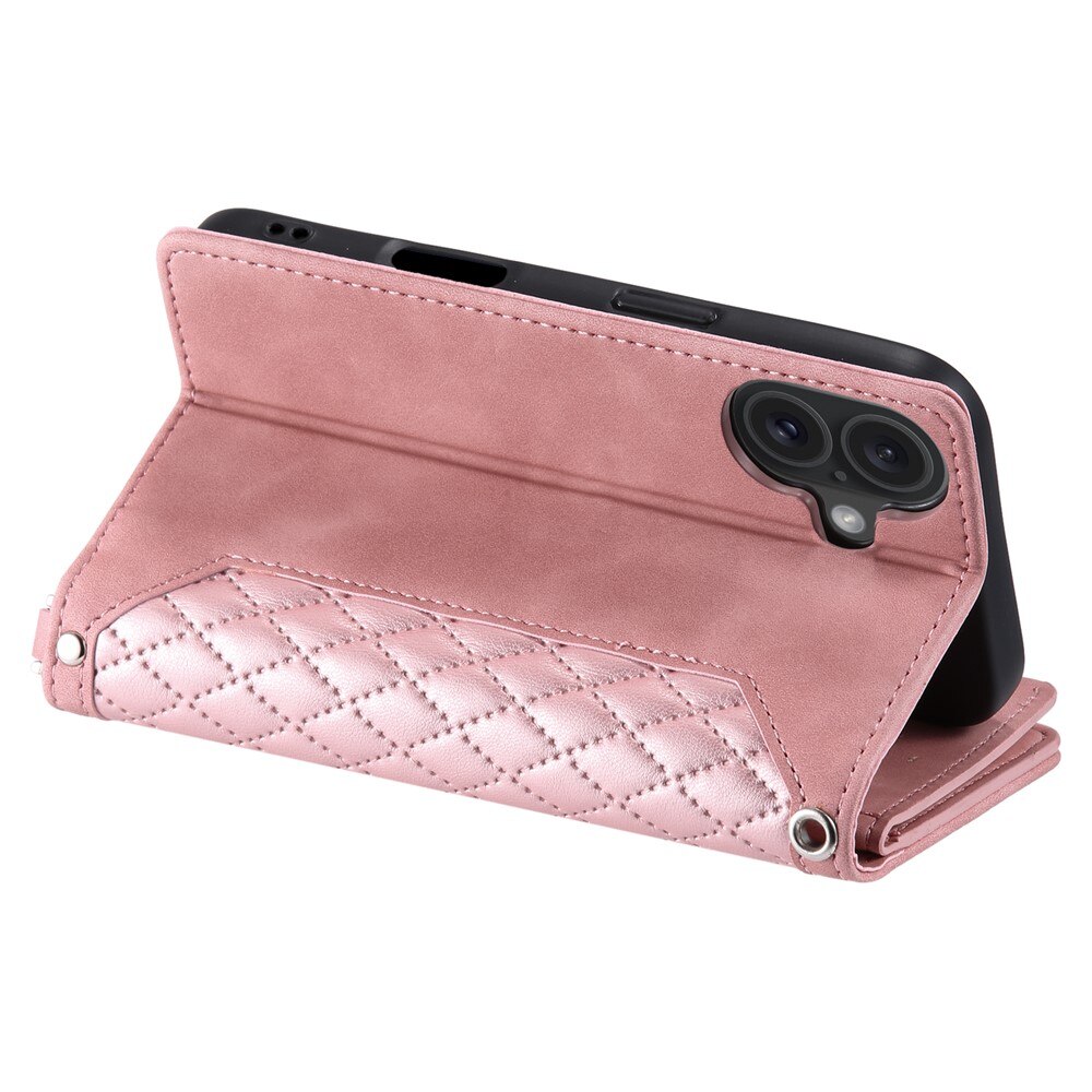 Lommebokveske iPhone 17 Quilted Rosa