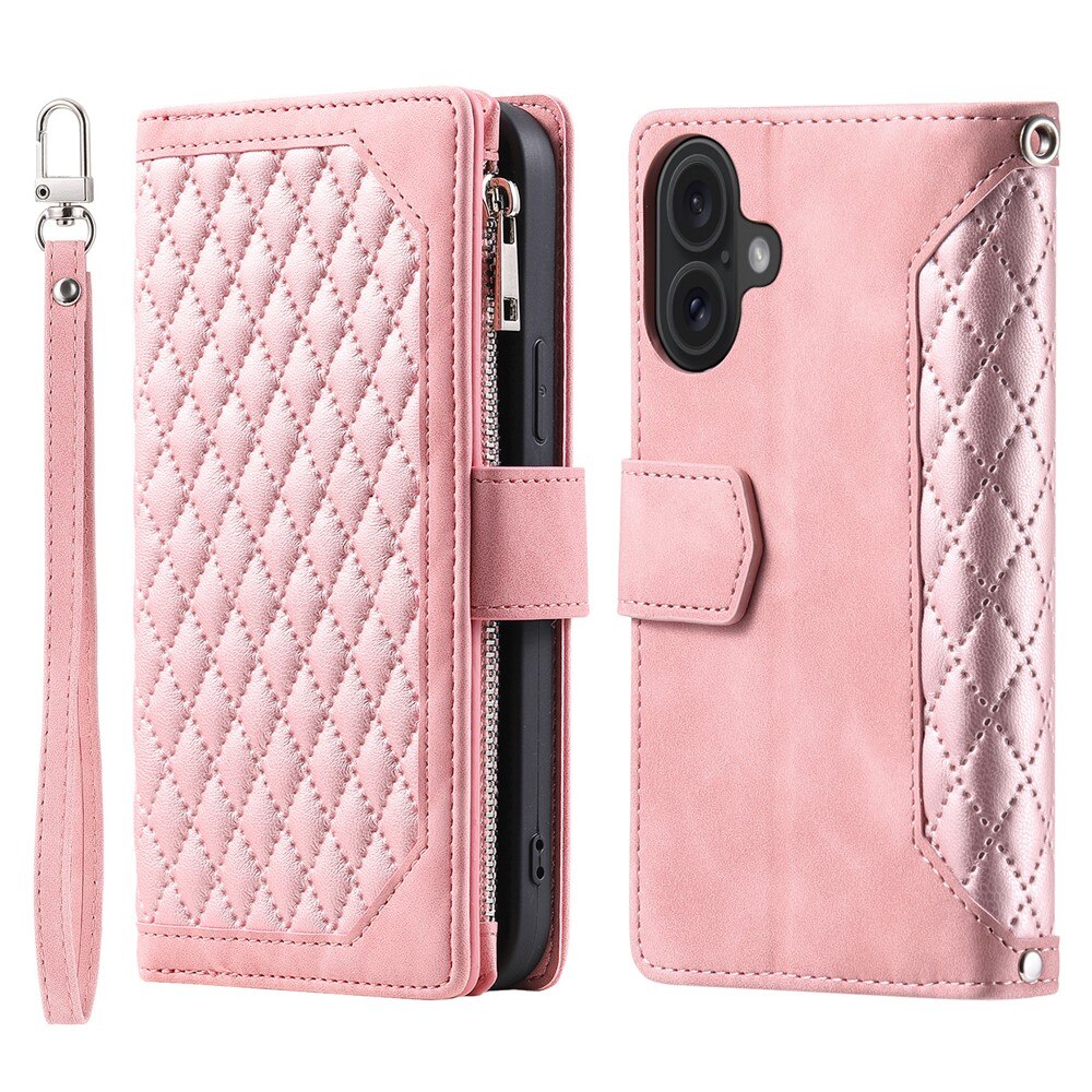 Lommebokveske iPhone 17 Quilted Rosa