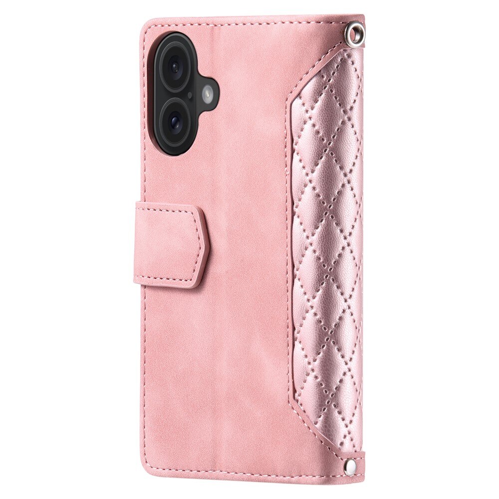 Lommebokveske iPhone 17 Quilted Rosa