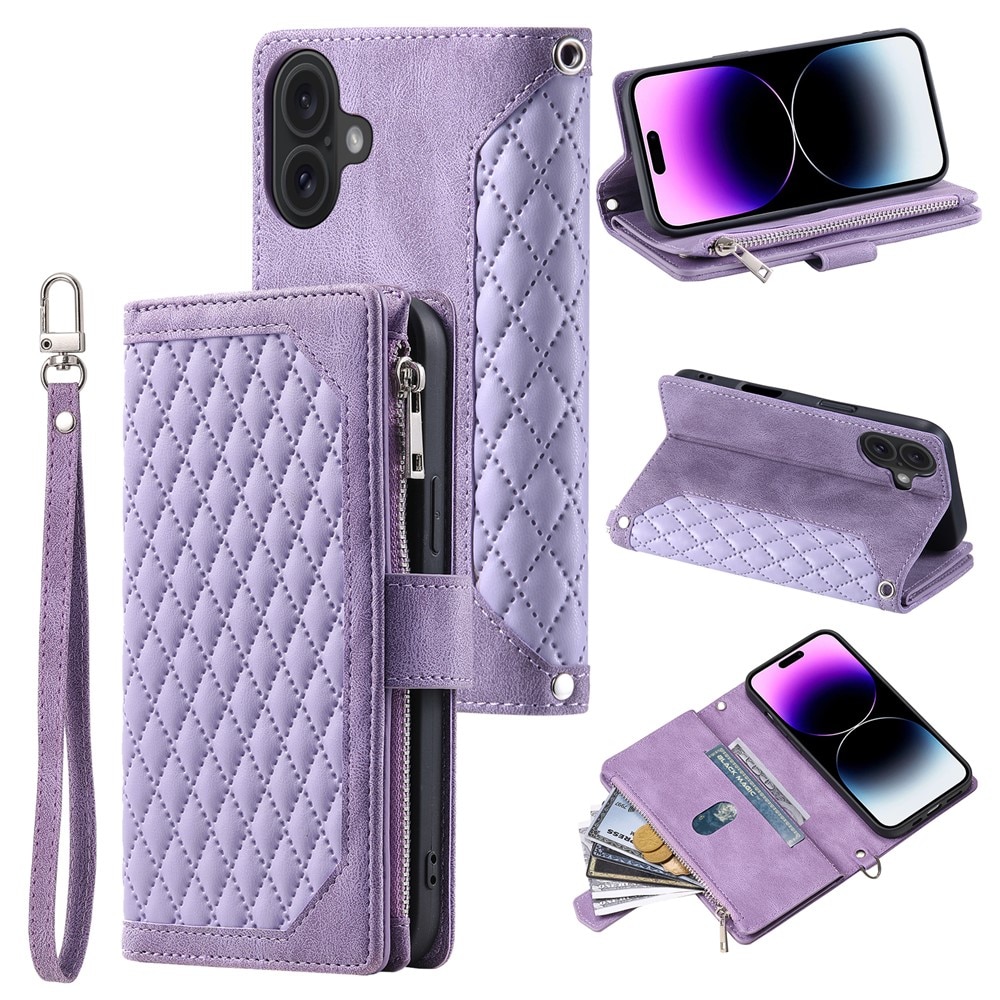 Lommebokveske iPhone 17 Quilted Lilla
